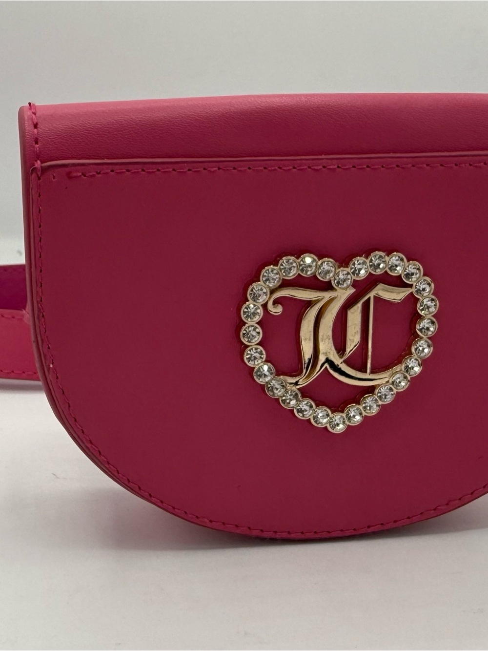 Juicy Couture Hot Pink Crystal Heart Logo Mini Crossbody